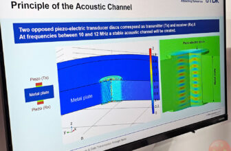TDK Acoustic Data Link Powering and Connecting Through Solid Matter