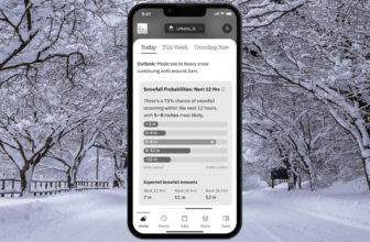 The Weather Channel app can show how likely you are to get specific snowfall amounts